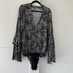 Free People body suit dress shirt